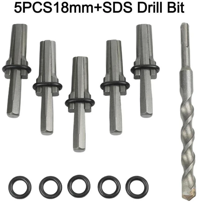 Alt view image 2 of 3 - 4CrMo Alloy Rock Splitter 10mm Handle Diameter 15mm Drilling Depth 5-Piece Tool Set For Granite For Landscaping
