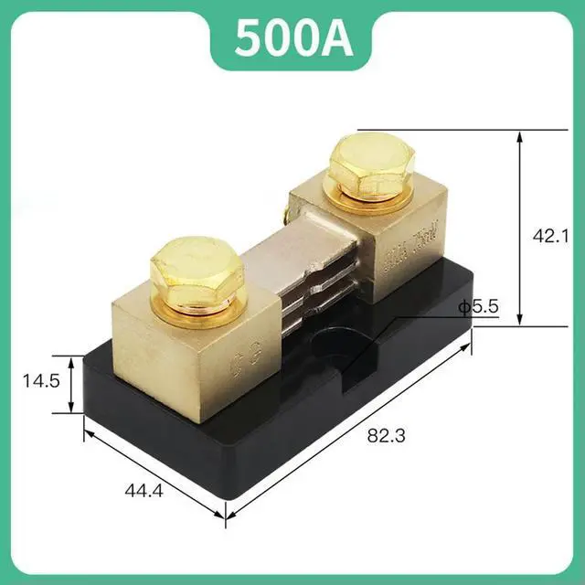 Alt view image 2 of 3 - 500A 75mV DC Shunt Resistor Kit for Precise Current Measurement in Automotive Electrical Systems and EV Chargers