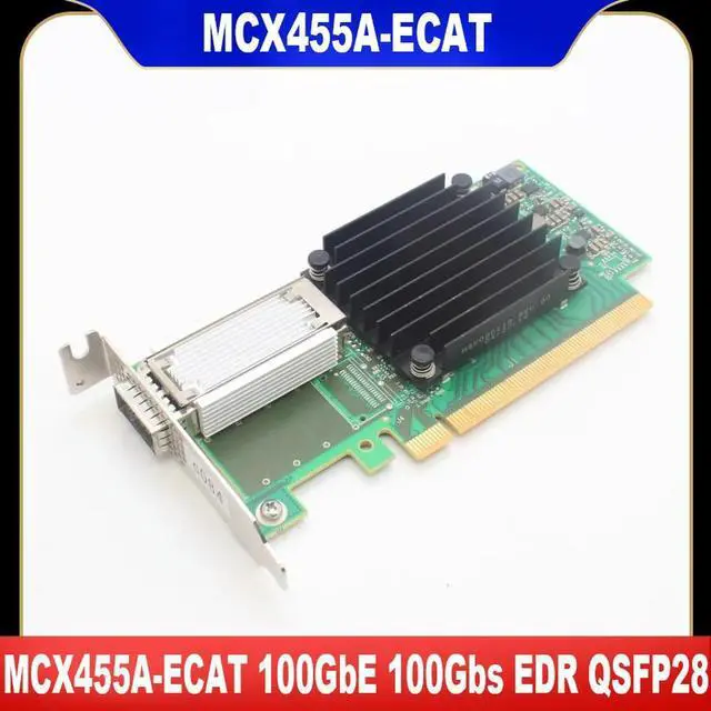 Main image of MCX455A-ECAT 100GbE 100Gbs EDR QSFP28 ConnectX-4 CX455A 1 Port 825110-B21 825315-001 828107-001