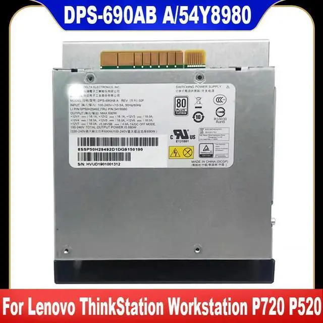 Main image of 690W For Workstation P720 P520 Switching Power Supply 54Y8980 DPS-690AB A 5P51D77167 5P51D77010
