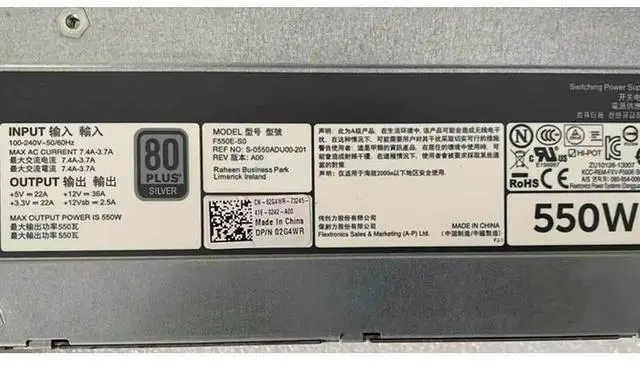 Alt view image 2 of 3 - 096R8Y 02G4WR For R520 T420 550W Power Supply 96R8Y CN-096R8Y 2G4WR CN-02G4WR DH550E-S1 DPS-550PB F550E-S0 Tested