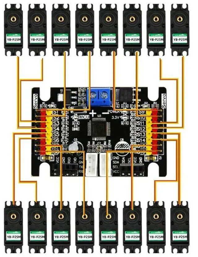 Alt view image 3 of 3 - Yahboom PWM signal servo controller with IIC Serial port compatible with Microbit Raspberry Pi Jetson NANO