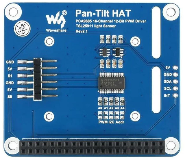 Alt view image 3 of 3 - 2-DOF Pan-Tilt HAT for Raspberry Pi