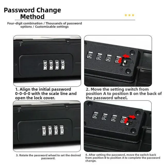 Alt view image 2 of 3 - Water Resistant Combination Lock Box for Beach Pool Camping and Hotel Use with Detachable Steel Cable