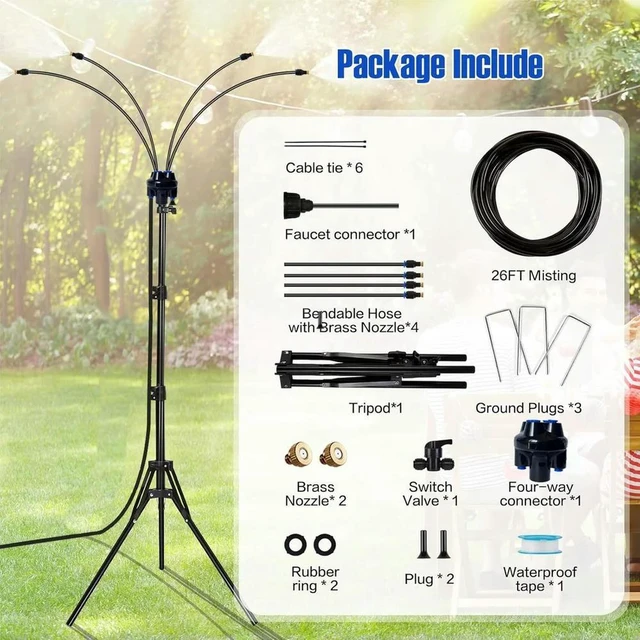 Alt view image 3 of 6 - Poode Misting Fan Outdoor Misting System For Hot Summer Days As Shown Pp And l Material Reinforced Joint Structure