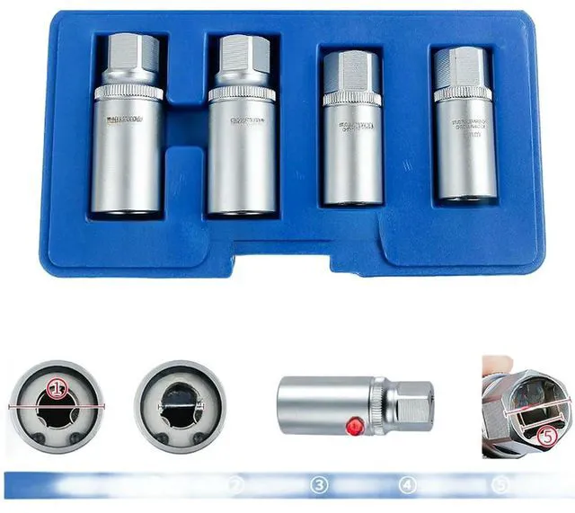 Main image of For Broken Stripped Screw Remover Double Head Bolt Extractor Set 6 8 10 12mm with Roller Bearing and Case