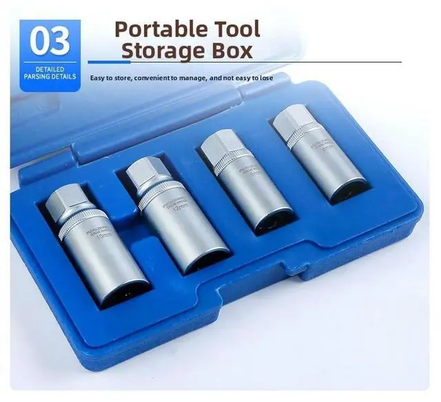 Alt view image 3 of 6 - For Broken Stripped Screw Remover Double Head Bolt Extractor Set 6 8 10 12mm with Roller Bearing and Case