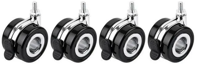 Main image of HomeRack 2.5inch (60mm) Hollow Caster Wheel Kit With Brake, Includes 4 Caster Wheels, Compatible With Standard M8 Threaded Hole