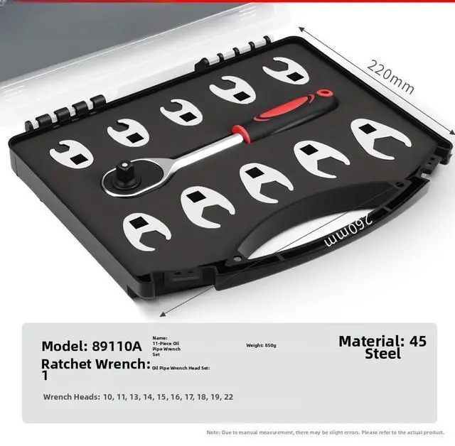 Alt view image 3 of 3 - 1set 3/8 Inch Ratchet Wrench Set 11 Piece L Shape Swivel Head Tool Kit High Carbon Claw Interchangeable Head Adjustable Wrench