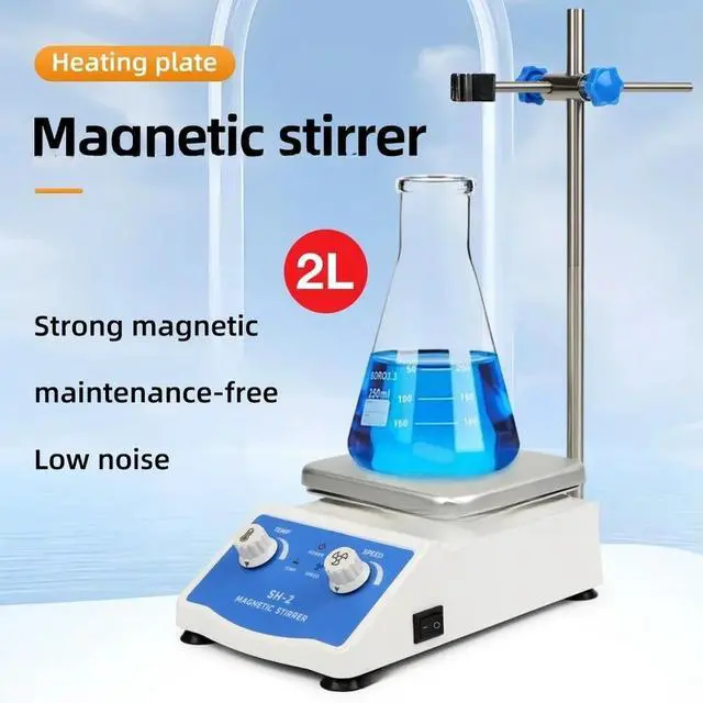 Alt view image 3 of 3 - Magnetic Stirrer with Integrated Heating Plate Aluminum Construction 0-2200 RPM Mixing Equipment for R&D Use