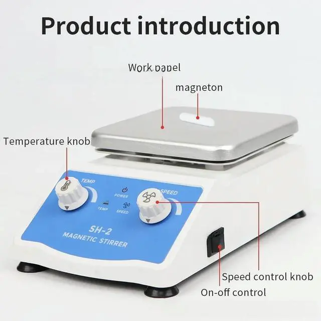 Alt view image 2 of 3 - Magnetic Stirrer with Integrated Heating Plate Aluminum Construction 0-2200 RPM Mixing Equipment for R&D Use