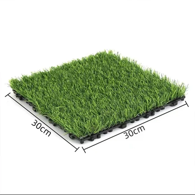 Alt view image 2 of 3 - Artificial Turf Tiles 5pcs with Self Draining and Interlocking Features Plastic Material for Outdoor Garden Use