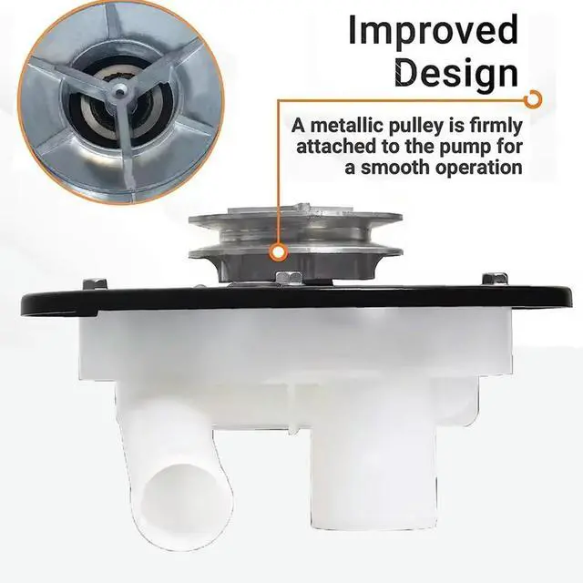 Alt view image 3 of 3 - Washer Drain Pump with Pulley Replacement Compatible with Major Brands for Washing Machine Repair AP6008659 PS11741799