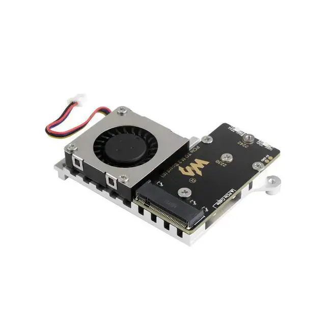 Alt view image 2 of 6 - PCIe To M.2 Adapter Board (E) For Raspberry Pi 5, With Cooling Fan, Compatible With 2242 / 2230 Size NVMe Protocol M.2 SSD