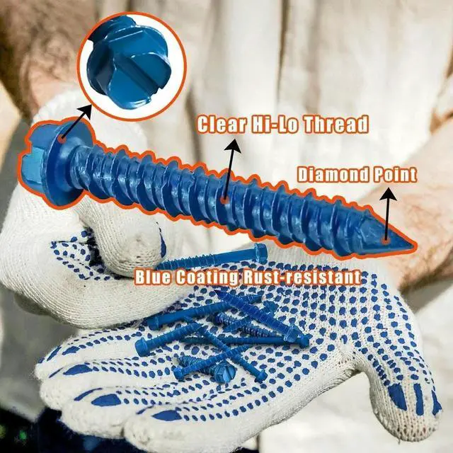 Alt view image 3 of 3 - Blue Self Tapping Screws Versatile Screws For Various Materials Self Tapping Screws Self-drilling Screws Diamond Point Tip