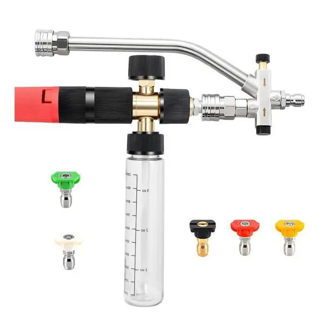 Alt view image 3 of 3 - For Tool For Daily Foam Dual Tip Foam Compatible with For Pressure Washer 100ml Red Alloy 3600 PSI Easy Switch Valve