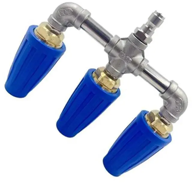 Main image of 360 Spin Turbo Nozzle for Pressure Washer Triple Head Aluminum Alloy Construction Quick Connect 1/4 Inch Fitting
