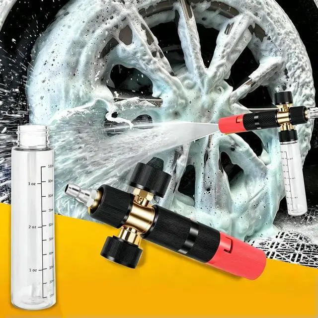 Alt view image 2 of 3 - For Tool For Daily Foam Dual Tip Foam Compatible with For Pressure Washer 100ml Red Alloy 3600 PSI Easy Switch Valve