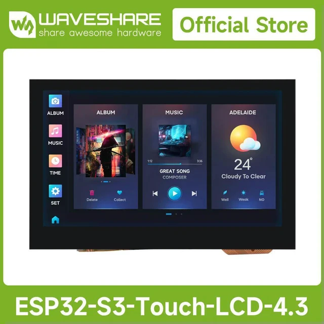 Alt view image 2 of 3 - ESP32-S3 4.3inch Capacitive Touch Display Development Board, 800×480, 5-point Touch, Compatible for