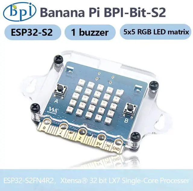 Main image of Banana Pi BPI-Bit-S2 ESP32-S2FN4R2 32 Bit Single-Core Processer Support Webduino, , CircuitPython For STEAM Education