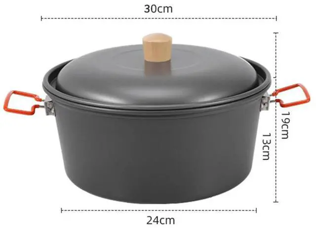 Alt view image 3 of 6 - 7 5L Aluminum Stew and Boil Pot for Camping and Picnic Outdoor Cooking with Construction for Group Meals