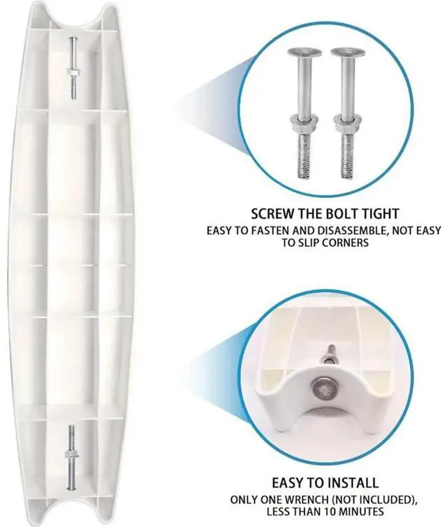Alt view image 2 of 3 - Swimming Pool Ladder Step Kit 3pcs White ABS Steps for 1.9 inch Round Ladder Rails Easy Install No Tools Needed