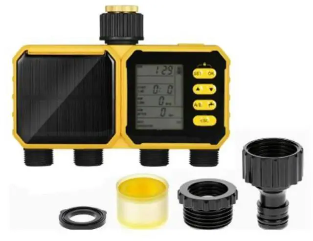 Main image of For Garden Irrigation Systems Lcd Irrigation Controller Solar Watering Timer For Rainy Weather Protection Ipx5 Waterproof Rating