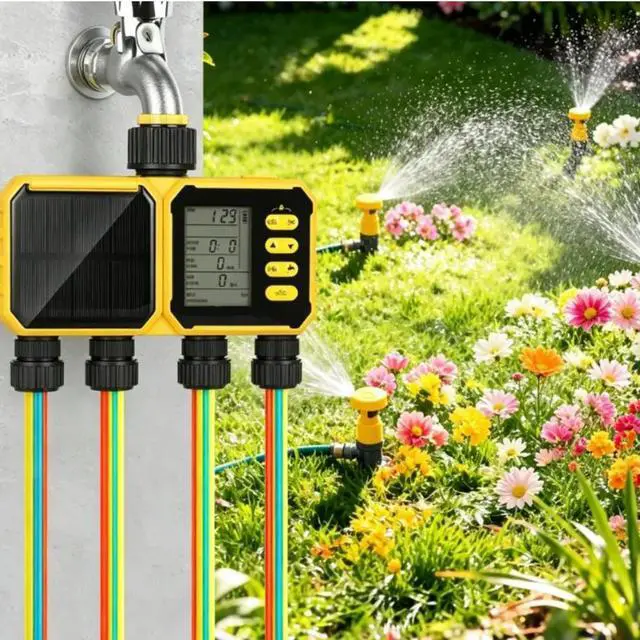 Alt view image 2 of 3 - For Garden Irrigation Systems Lcd Irrigation Controller Solar Watering Timer For Rainy Weather Protection Ipx5 Waterproof Rating