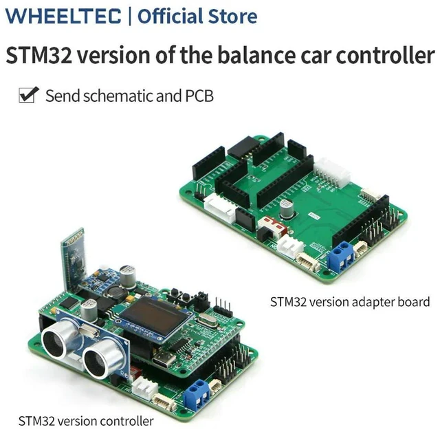 Main image of WHEELTEC balancing car controller STM32 version MCU development board with schematic diagram and PCB