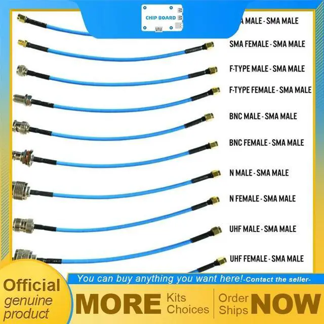 Alt view image 2 of 3 - RTL-SDR Blog SMA Male to SMA BNC Type N Type F UHF M+F RG402 20cm 10pc Pigtail Adapters Kit