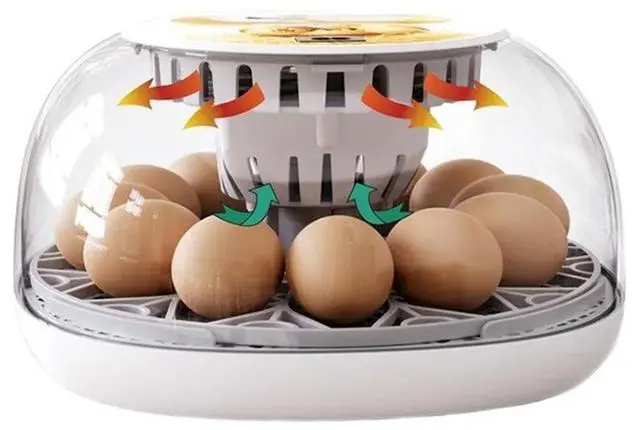 Main image of 12 Egg Capacity Incubator Humidity Control System Poultry Brooder 26*14*26cm 12 Egg Incubator Transparent Thermal Cover
