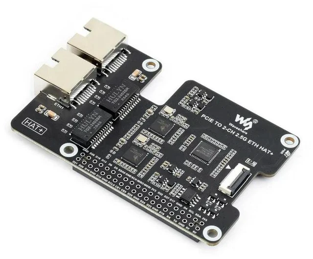 Alt view image 3 of 3 - PCIe TO 2-CH 2.5G ETH Adapter For Raspberry Pi 5