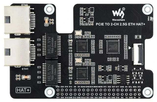 Alt view image 2 of 3 - PCIe TO 2-CH 2.5G ETH Adapter For Raspberry Pi 5