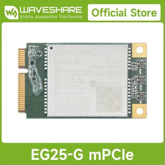 Alt view image 2 of 3 - Quectel EG25-G mPCIe Module, LTE Cat 4 module with PCI Express Mini Card form factor, Supports Multiple