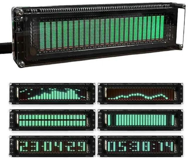 Alt view image 2 of 3 - AK2515 Pro Audio For Spectrum Analyzer with VFD Display 32Hz to 16kHz Frequency Range USB-C Power Dual Side Input