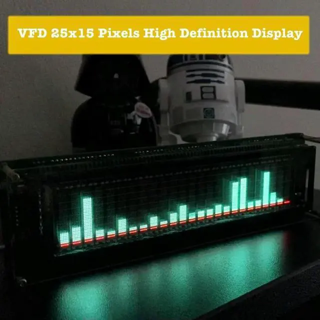 Alt view image 3 of 3 - AK2515 Pro Audio For Spectrum Analyzer with VFD Display 32Hz to 16kHz Frequency Range USB-C Power Dual Side Input