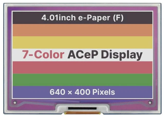 Alt view image 2 of 3 - 4.01Inch Kleurrijke E-Papier E-Ink Display Hoed Voor Raspberry Pi, 640 × 400 Pixels, Acep 7-Kleur, Spi-interface