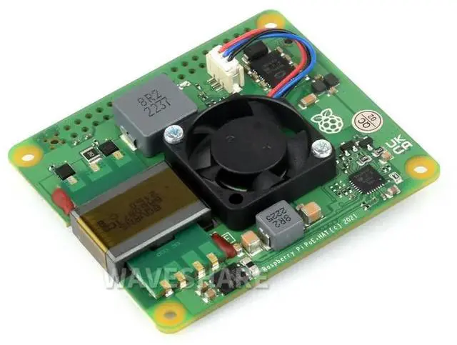 Main image of Raspberry Pi PoE+ HAT for Raspberry Pi 3B+/4B, 802.3af/at-compliant