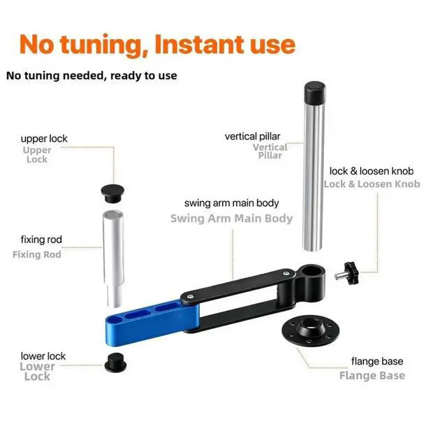 Alt view image 3 of 3 - Microscope Articulated Support Arm M6 Mount with 360 Degree Rotation Foldable Space Saving Blue l 405x295mm
