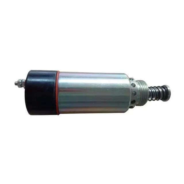 Alt view image 3 of 3 - 24V Stall Solenoid Valve for Diesel Engine Stop Applications Model Number 125 5772 9458 Threaded Mount Silver Gray