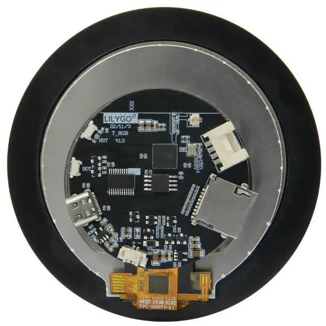 Alt view image 2 of 3 - T-RGB ESP32-S3 2.8 inch LCD Touch Round Display ST7701S Screen ESP32-S3R8 Development Board Support Bluetooth TF