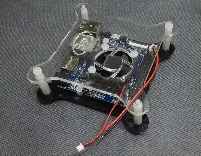 Main image of BPI-M2+ Acrylic case with Fan only for Banana Pi M2 Plus board note only shell