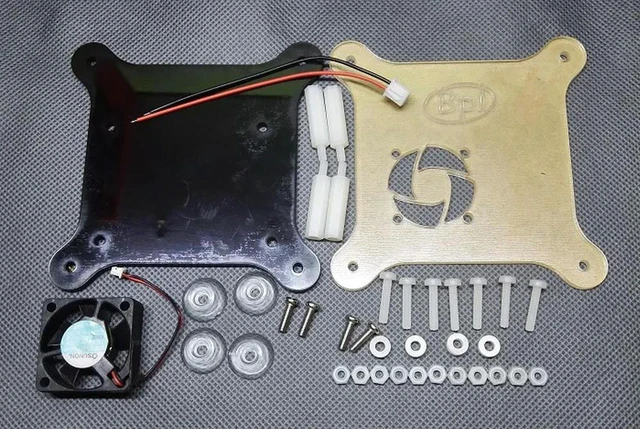 Alt view image 3 of 3 - BPI-M2+ Acrylic case with Fan only for Banana Pi M2 Plus board note only shell