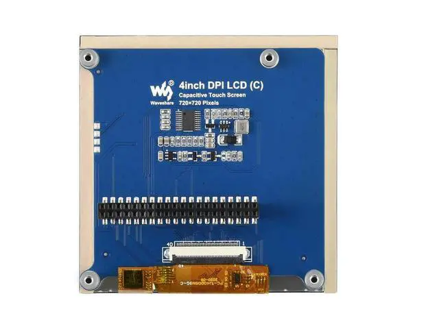 Alt view image 3 of 3 - 4inch Square Capacitive Touch Screen LCD (C) for Raspberry Pi, 720×720, DPI, IPS, Toughened Glass Cover, Low Power
