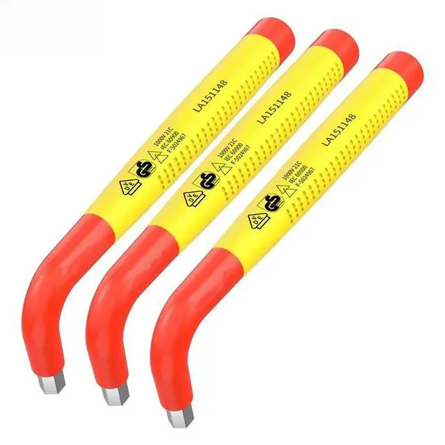 Alt view image 3 of 3 - Hand Tool Set Alloy Steel Wrenches Yellow Insulated Hex Key Alloy Steel Construction High Hardness Alloy Steel