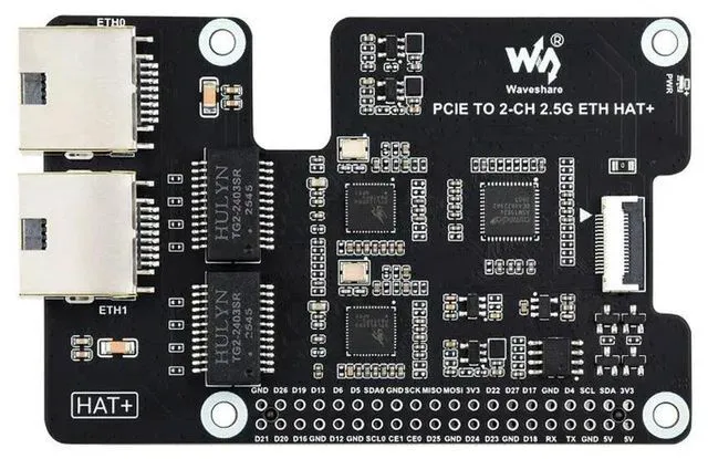 Alt view image 3 of 3 - PCIe TO 2-CH 2.5G ETH Adapter For Raspberry Pi 5, Supports Raspberry Pi OS / Ubuntu / OpenWrt