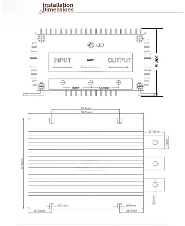 Alt view image 2 of 3 - 24V to 12V DC Step Down Converter 720W 60A Voltage Regulator IP67 Waterproof for Truck Bus Trailer Off Grid Systems
