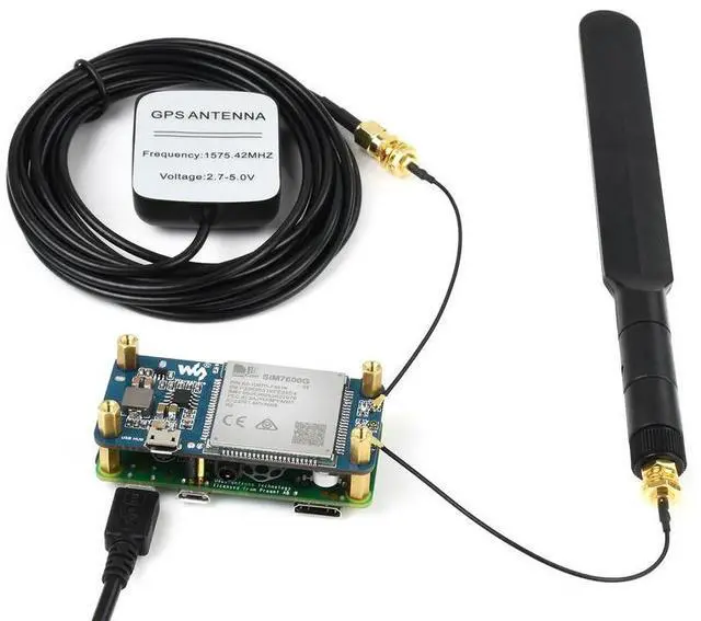 Main image of SIM7600G-H 4G Hoed (B) Voor Raspberry Pi, lte Cat-4 4G / 3G / 2G Ondersteuning, Gnss Positionering, Global Band