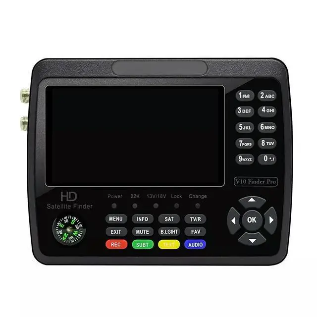 Alt view image 2 of 3 - V10 Digital Satfinder Meter with Full HD For 1080P LCD Display Support DVB-S X T T2 C and H.265 Video Decoding Standards