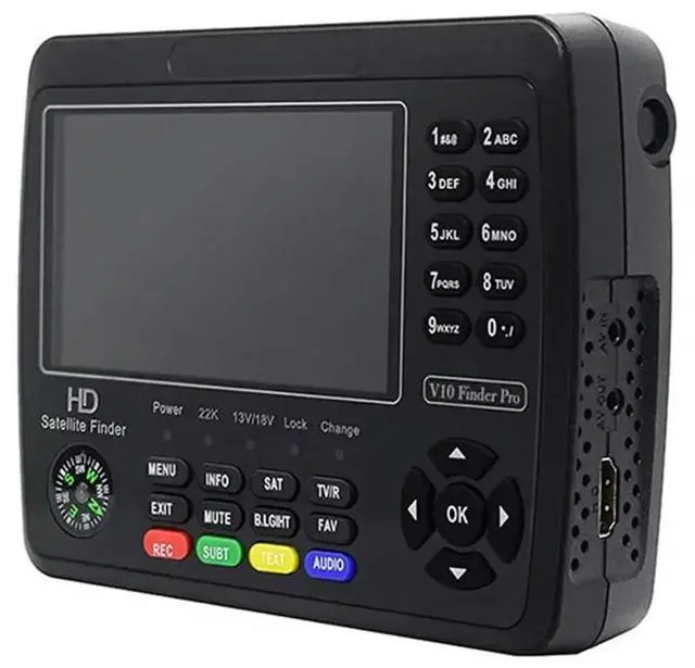 Main image of V10 Digital Satfinder Meter with Full HD For 1080P LCD Display Support DVB-S X T T2 C and H.265 Video Decoding Standards